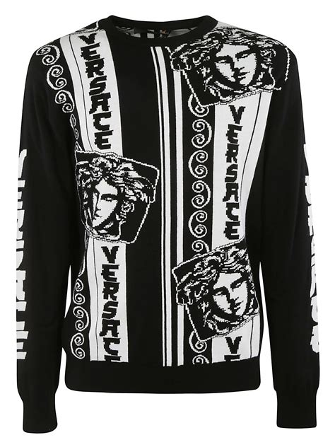 versace mens cardigan|versace crew neck sweater.